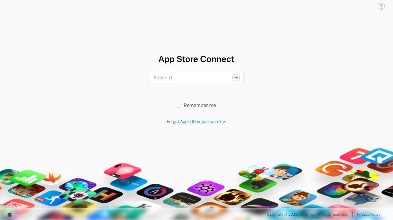 App Store Connect-Anmeldung