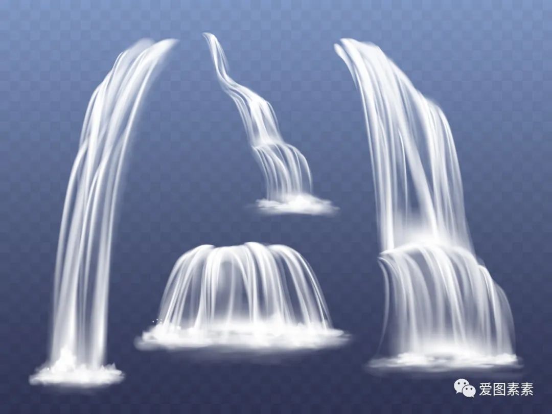 【ps/ai】10款逼真的喷泉背景免费矢量设计素材