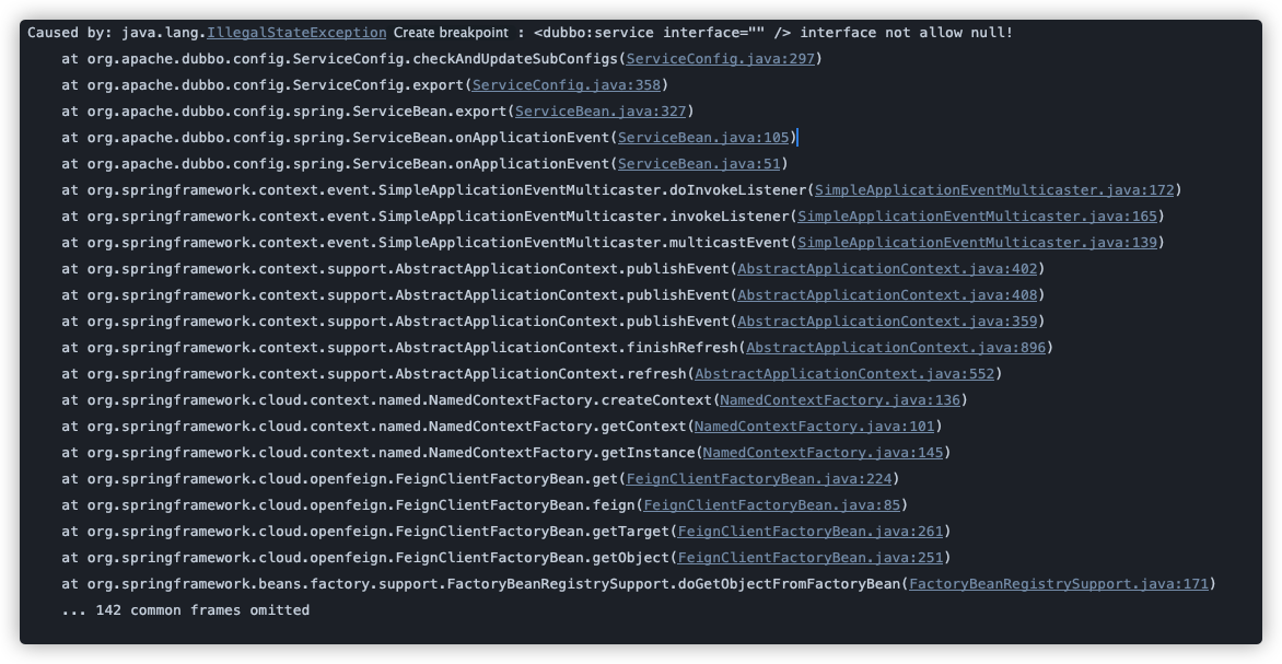 dubbo和springcloud问题解决——interface not allow null_dubbo is not a