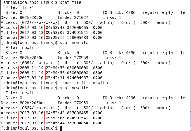 linux文件权限怎么修改时间,Linux中进文件以及创建文件需要的权限，文件中ACM三个时间代表的含义以及touch如何修改时间...