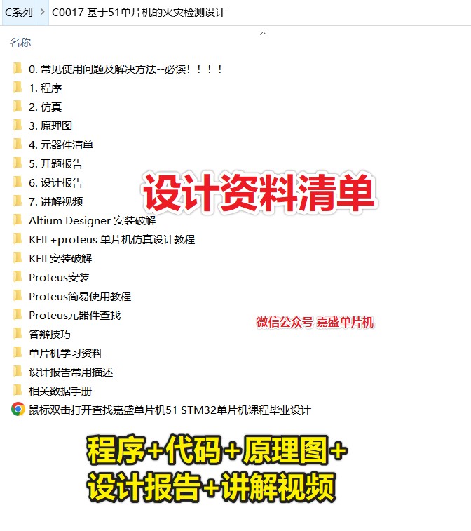 基于51单片机的火灾检测设计（仿真+程序+原理图+论文报告+讲解视频）