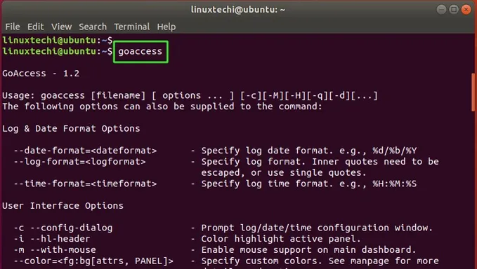 goaccesses-コマンド出力-linux