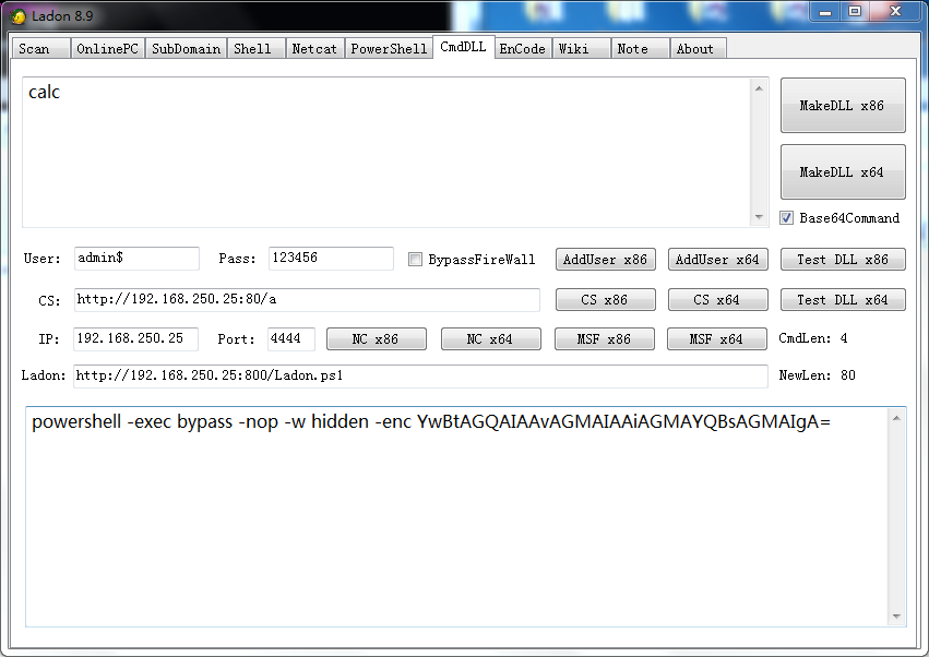 〖教程〗Ladon 0day通用执行命令DLL生成器-MS17010演示[通俗易懂]