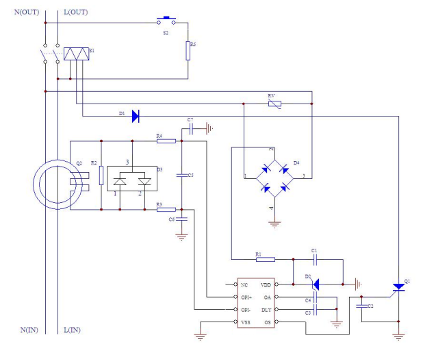 D55125ADA A型漏电保护芯片，适用于 110V⁓220V(50/60Hz)电压，可应用于 新能源充电桩（充电枪）、智能空开（智能微断开关）等工业产品