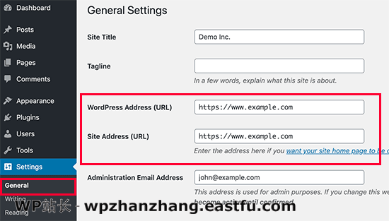 WordPress URL中的非www或www