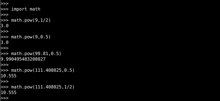 Math Module pow() Function