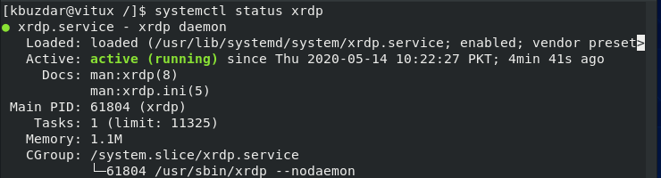 RDP Service is running