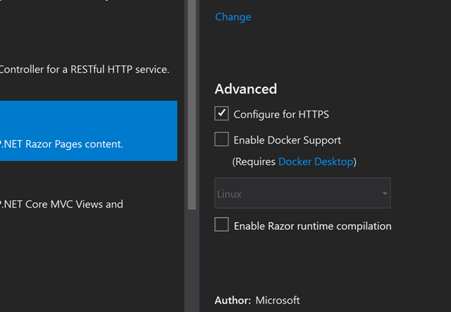 Enable Docker Support Enable Docker Support