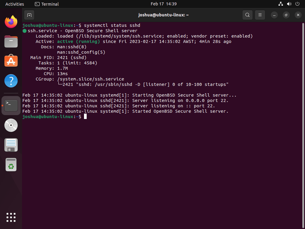 Ubuntu 22.04/20.04 安装 SSH
