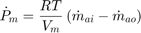 $$\dot{P}_m = \frac{RT}{V_m}\left( \dot{m}_{ai} - \dot{m}_{ao} \right)$$