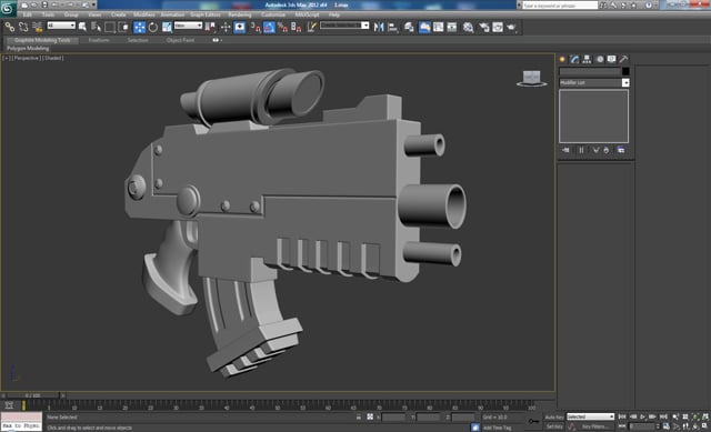 3D Studio Max モデリング チュートリアル未来的なボルトガン