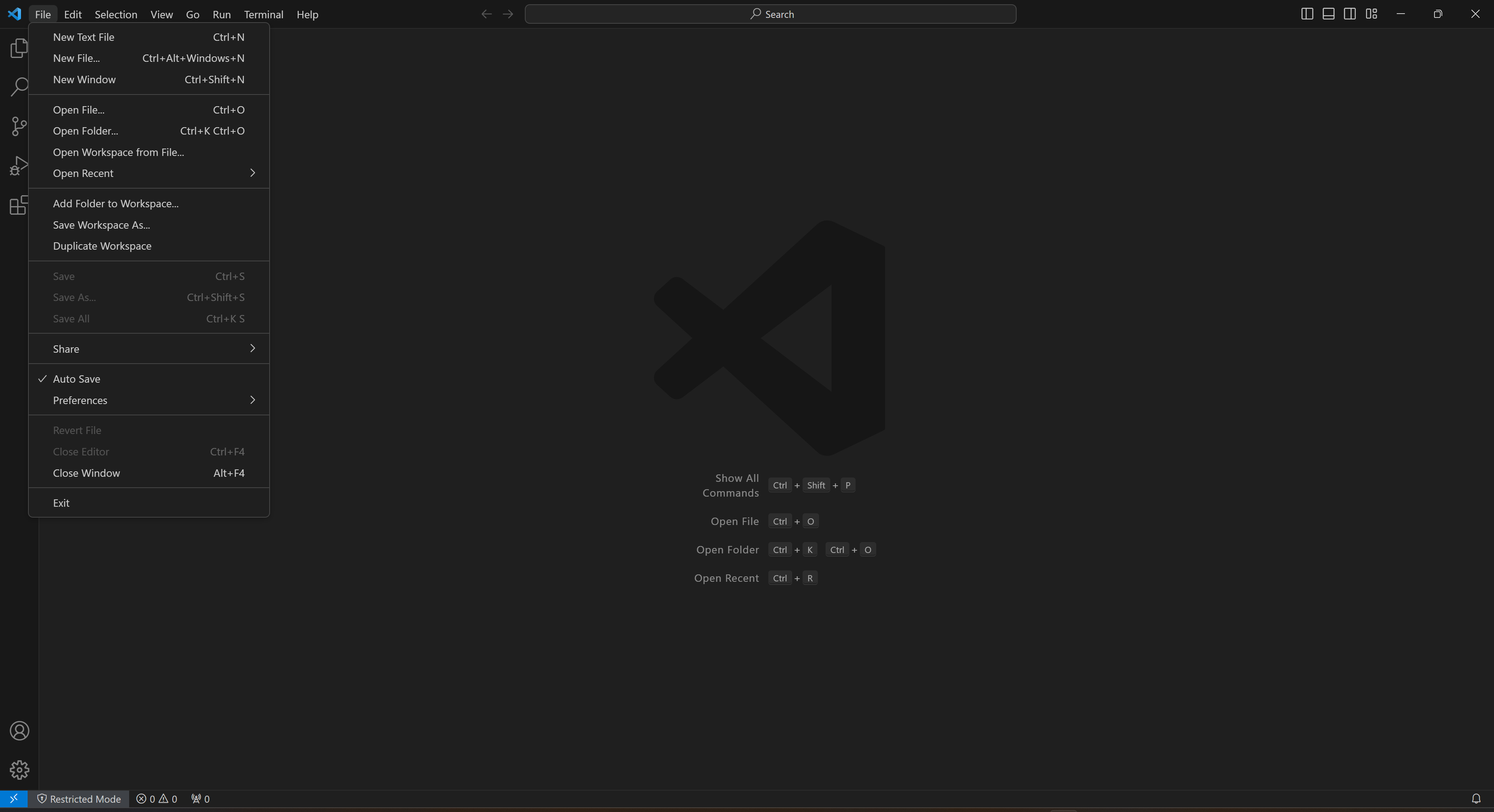 Visual Studio Code 1.85.1开启自动保存