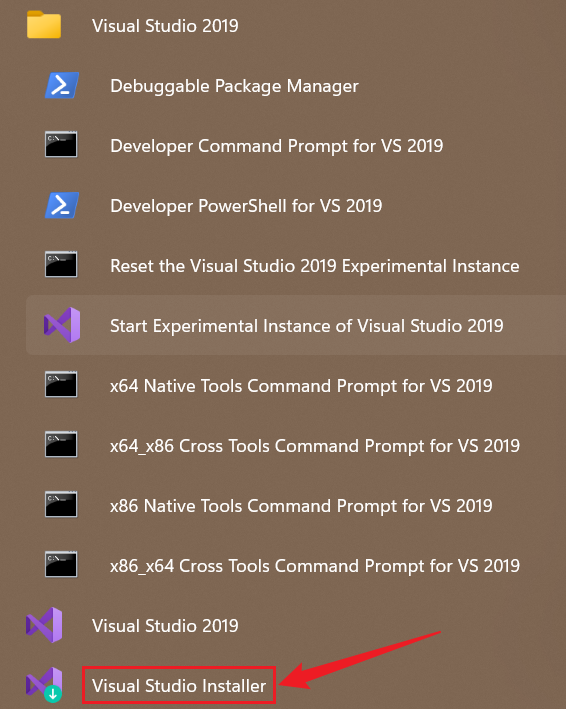 VS2019 installer启动程序