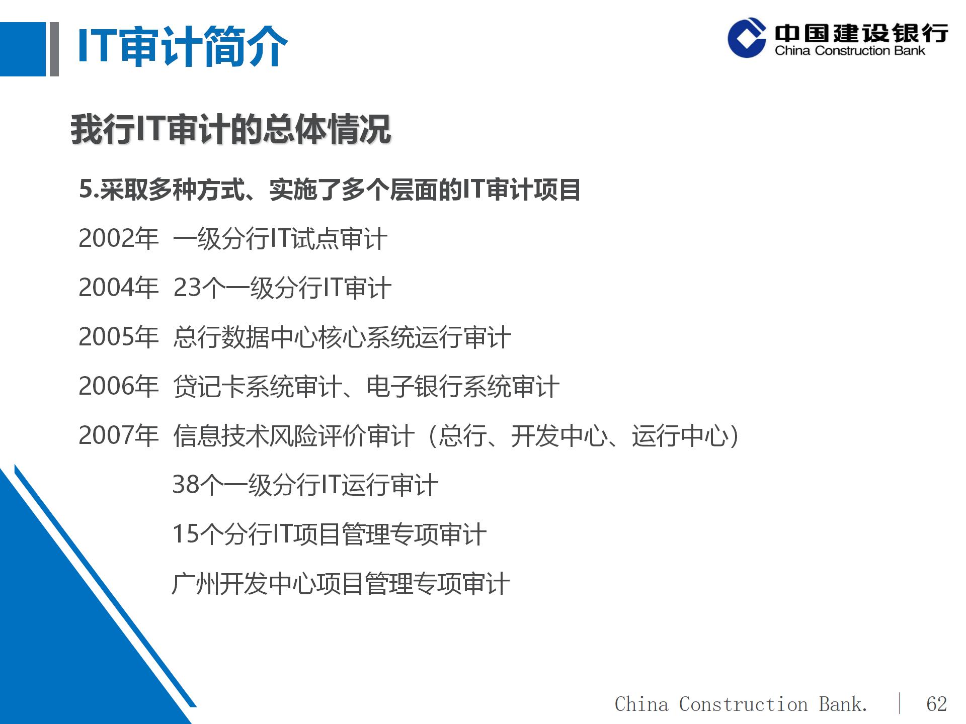 建设银行IT审计体系概况及实施策略