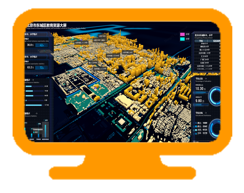 一个3d城市地图应用开发工具等你获取thingjs3d全景可视化