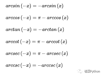 x,反餘切arccot x,反正割arcsec x,反餘割arccsc x這些函數的統稱