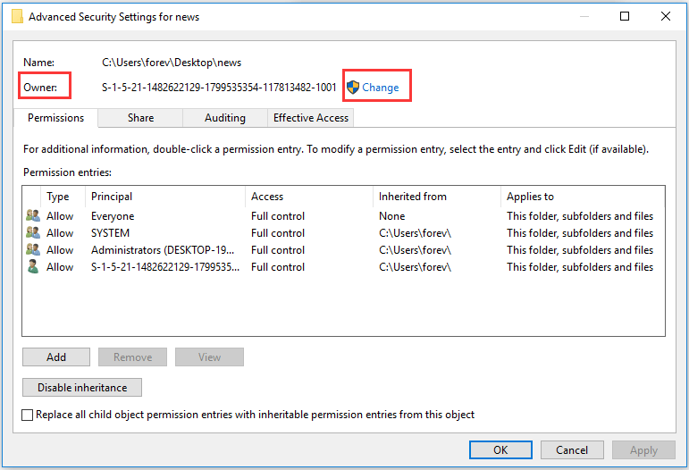 解决window系统文件夹修改权限 错误Enumerate Objects in the Container_failed to