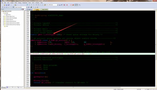 QM UML状态机建模实例之Blinky for cortex-m0