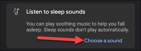 Tap "Choose a Sound" to select what you want to play as you're going to sleep.