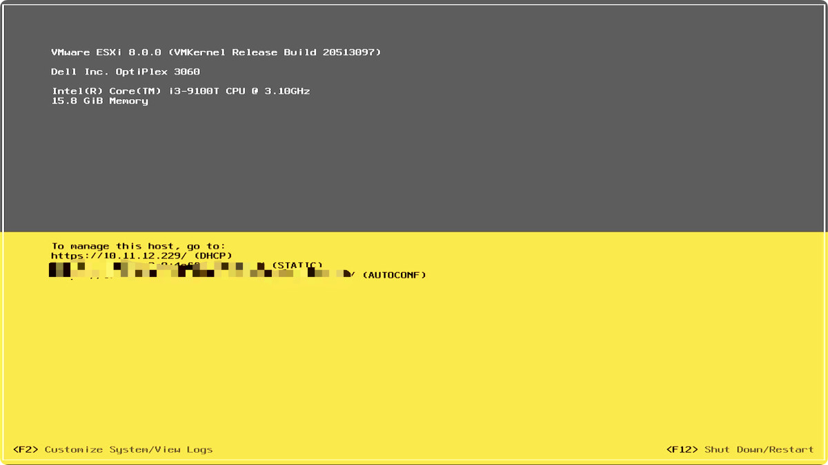 ESXi 顺利启动完毕