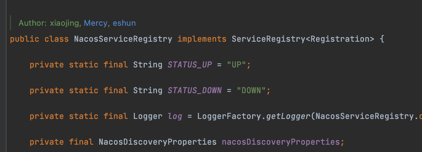 NacosServiceRegistry