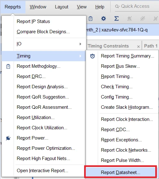 Vivado时序报告之Datasheet详解