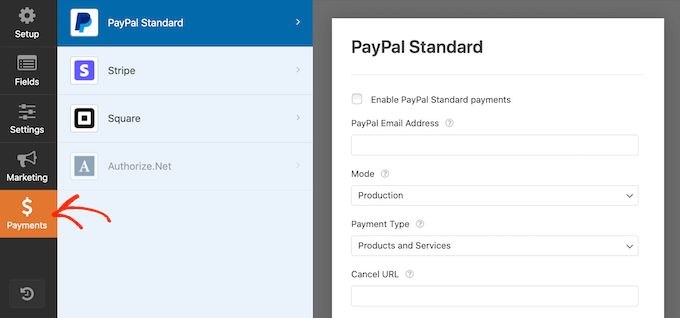 使用 WPForms 配置 PayPal 付款