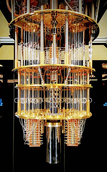 显示 ibm 量子计算处理器的照片
