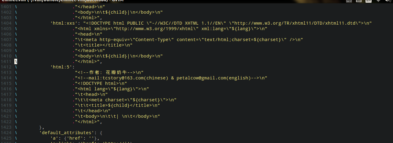 linux vim emmet,emmet-vim