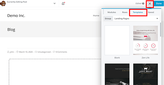 Select a Beaver Builder template Select a Beaver Builder template