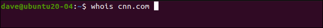 whois cnn.com in a terminal window