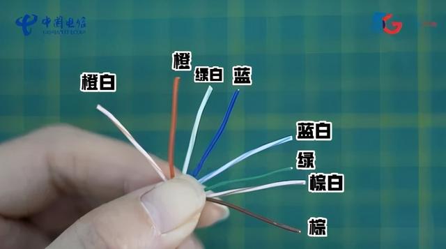 头的金属片朝上把排列好的网线平齐地移入水晶头这个过程要保证八根芯