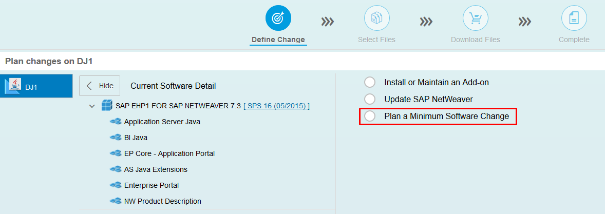 Initial screen for creating a maintenance transaction in SAP Maintenance Planner