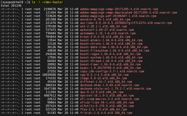 Verify-Group-Downloaded-Packages-ls-command