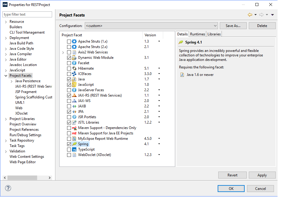 Spring development in MyEclipse