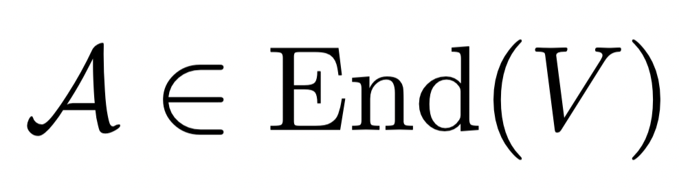 \mathcal{A}\in \mathrm{End}(V)