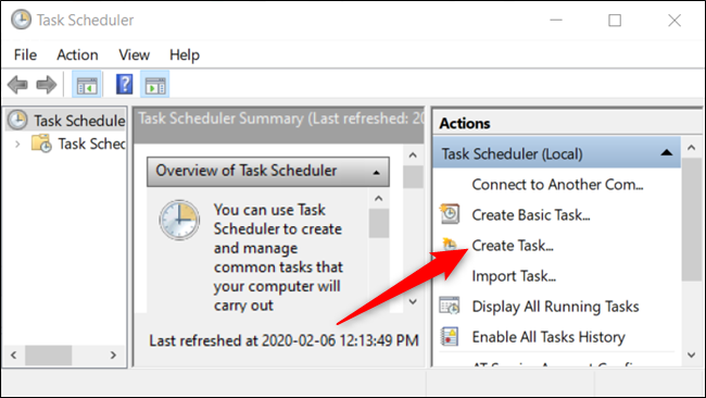 Click "Create task" to create a new task.