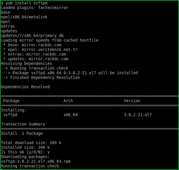 Install Vsftpd For CentOS, Fedora and RHEL