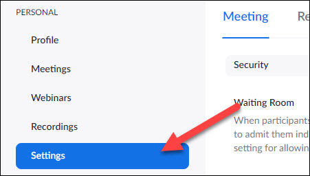 zoom website account settings