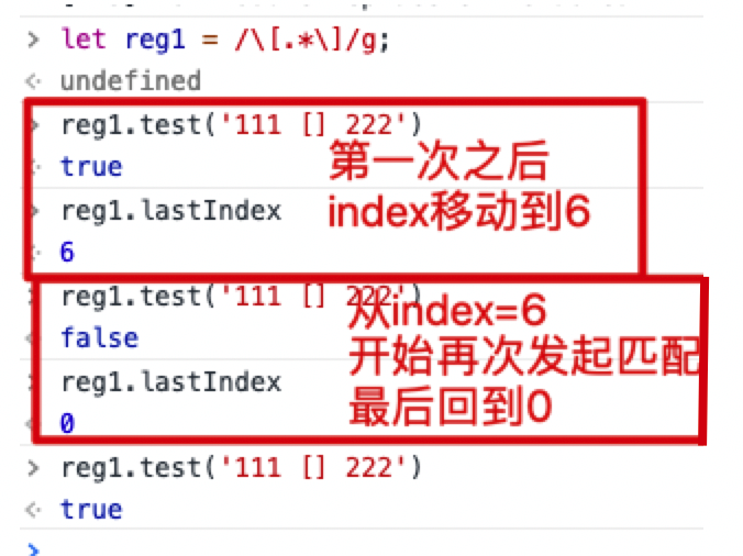 [正则]test结果交替出现