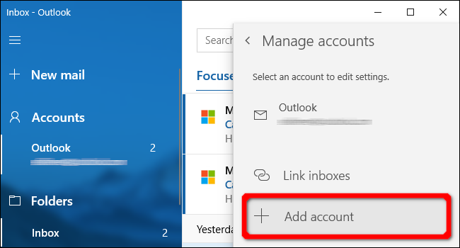 Windows Mail App Add Account