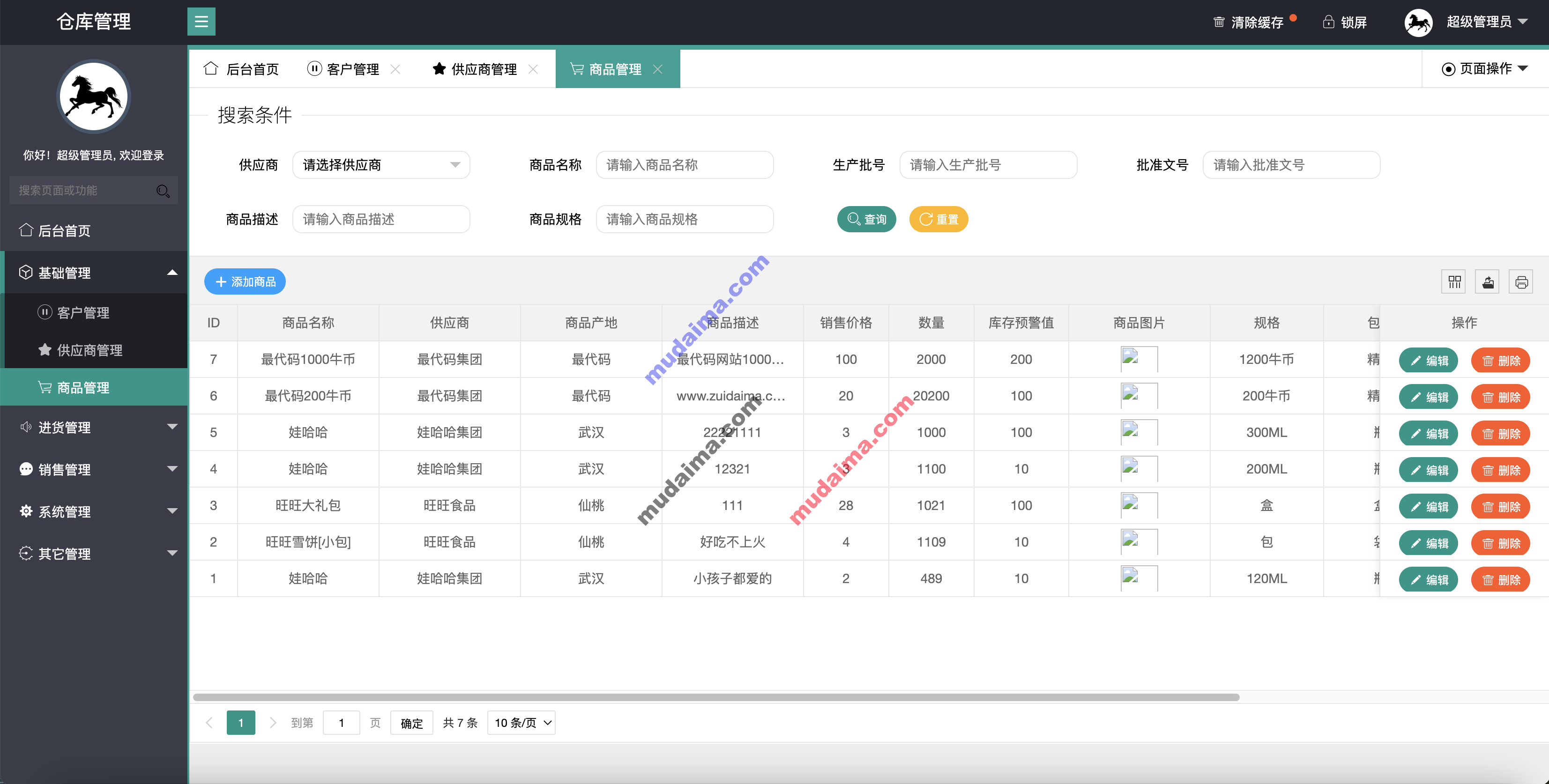 【S035】SpringBoot物流仓库管理系统项目源码 Java项目