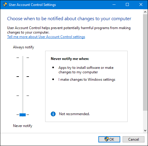 win10禁用uac_在Win 7、8或10上通过简便方法禁用用户帐户控制（UAC）