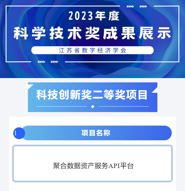 喜报 | 聚合科技荣获江苏省数字经济学会科学技术奖