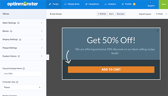 Design your first OptinMonster campaign