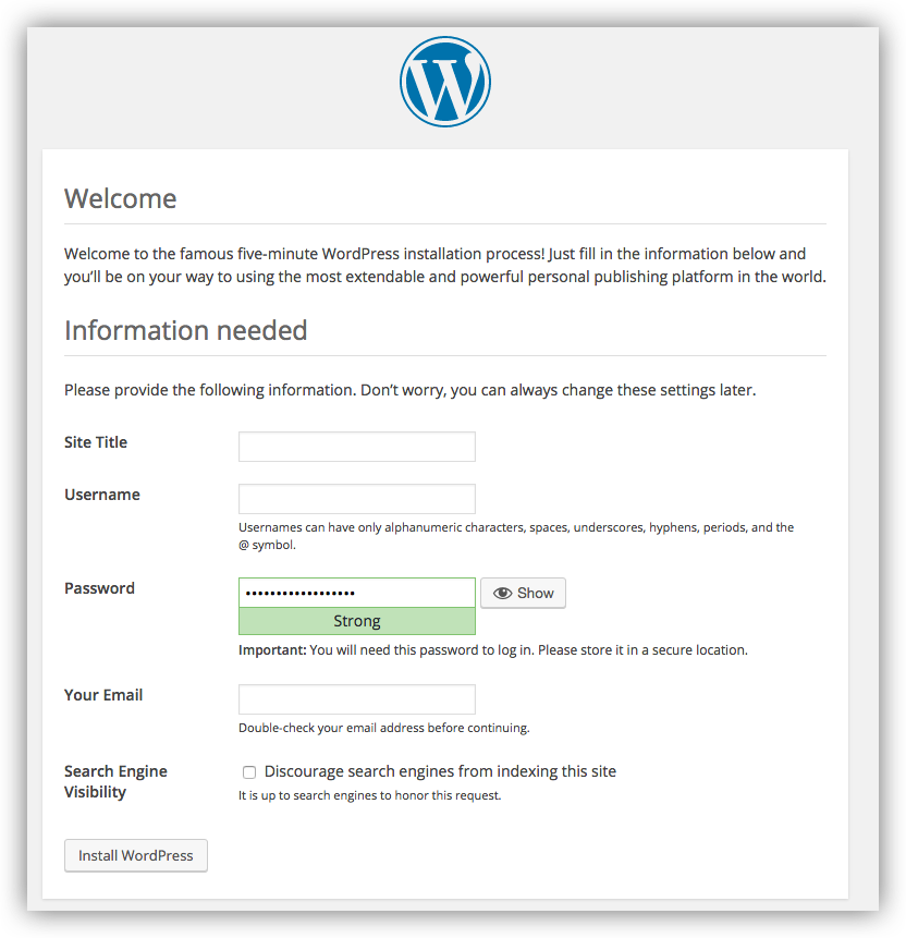 WordPress 欢迎