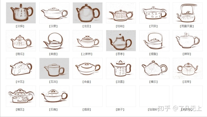 四种形态图解紫砂壶型大全图谱紫砂壶常见经典器型分类图解