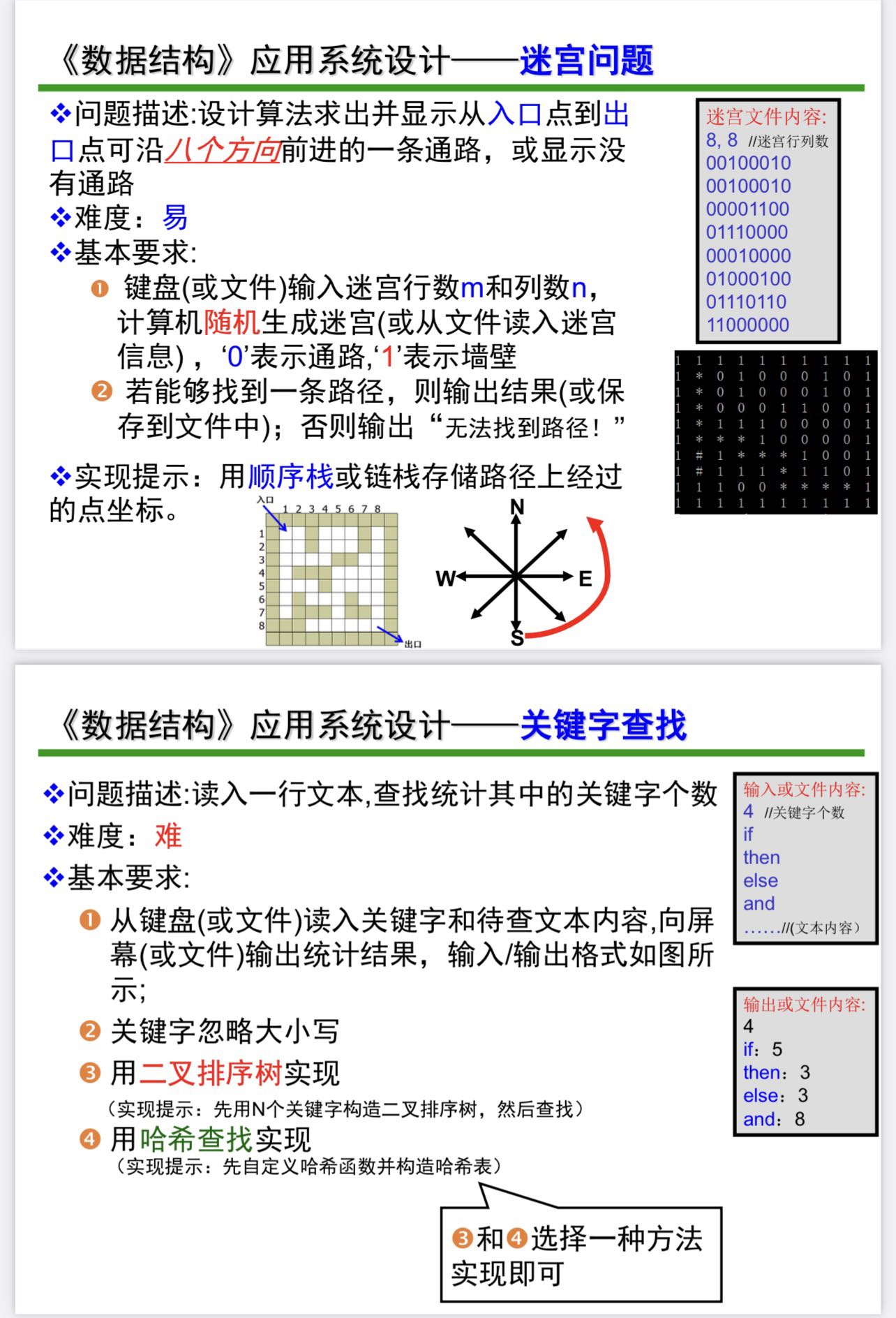 C++数据结构迷宫哈希表二叉树