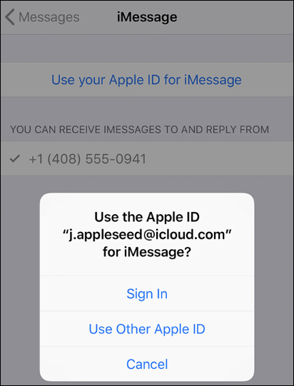 Apple ID for iMessage