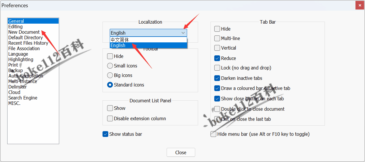 notepad++成功安装后默认显示英文怎么设置中文界面？-第2张-boke112百科(boke112.com)